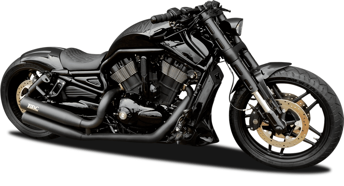 Schwarz lackiertes Harley-Davidson Custom Bike von H-Town Customs